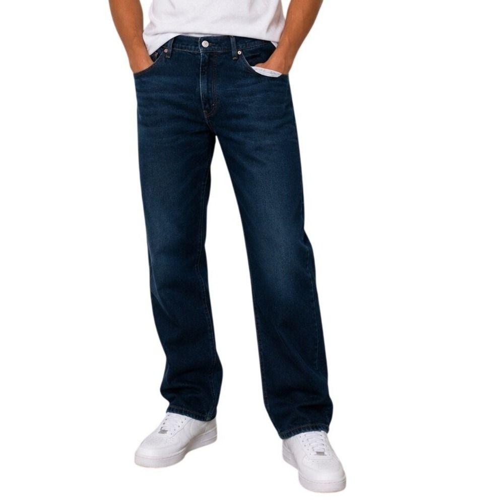Levis 505 Dark Indigo Regular Fitā Straight Leg Jeans Men's 38x34